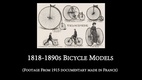 1818 to 1890s Bicycle Models (1915)